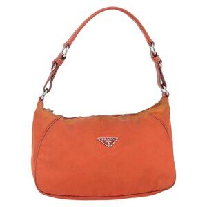 Authentic PRADA Shoulder Bag Nylon Orange